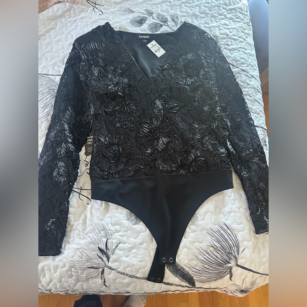 Express Black Lace Bodysuit